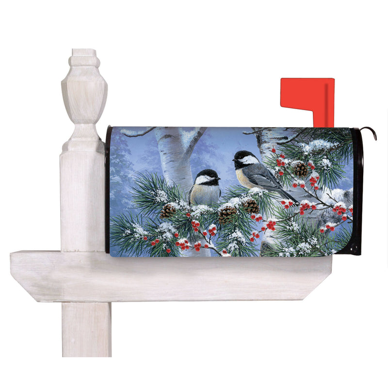 Evergreen Flag Indoor Outdoor Decor for Homes Gardens and Yards Winter Chickadee