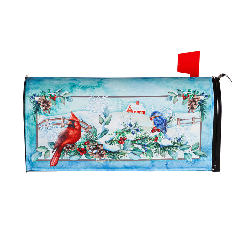Snow Country Birds Sublimated Mailbox Cover,56823