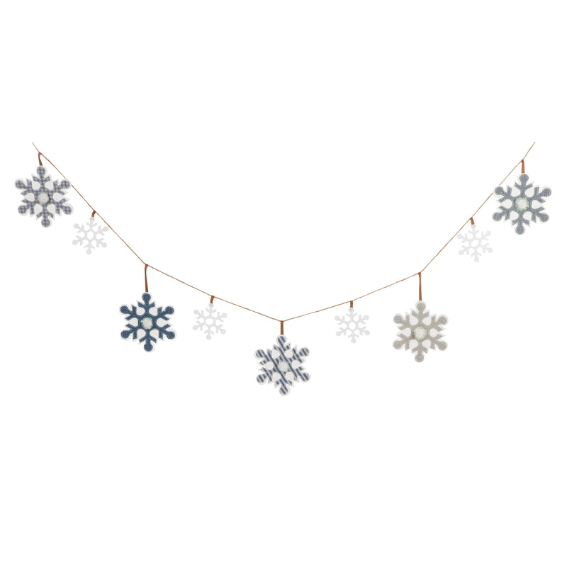 Evergreen Flag,Snowflakes Seasonal Decor Banner,72x11.5x0.75 Inches