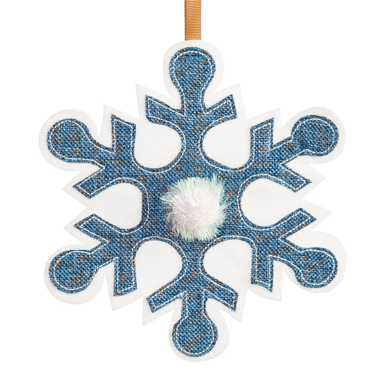 Evergreen Flag,Snowflakes Seasonal Decor Banner,72x11.5x0.75 Inches