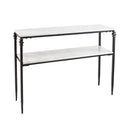 Indoor/Outdoor Nottoway White Marble Console Table,59j37