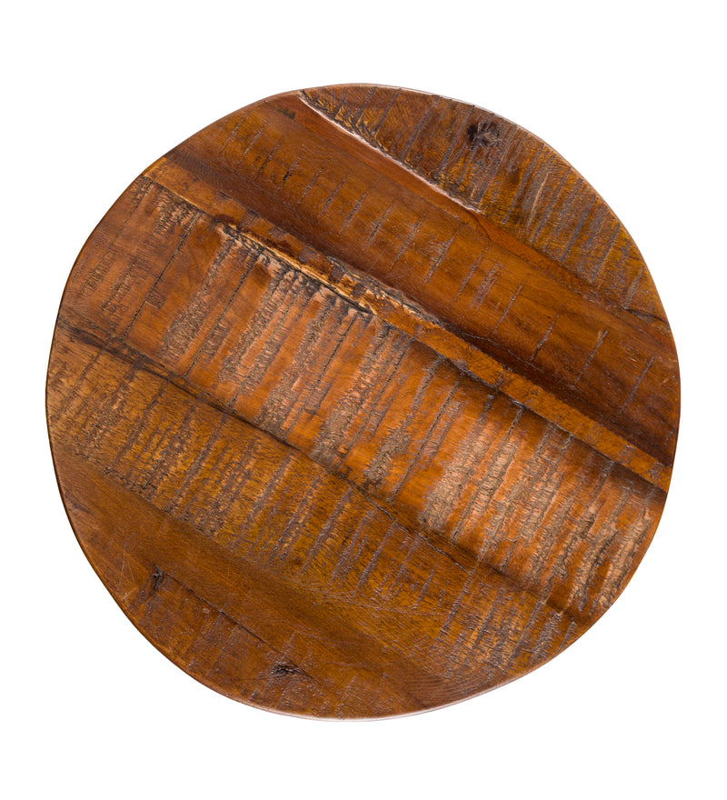 Allegheny Reclaimed Wood Adjustable Stool With Metal Base, 14"x14"x21"inches