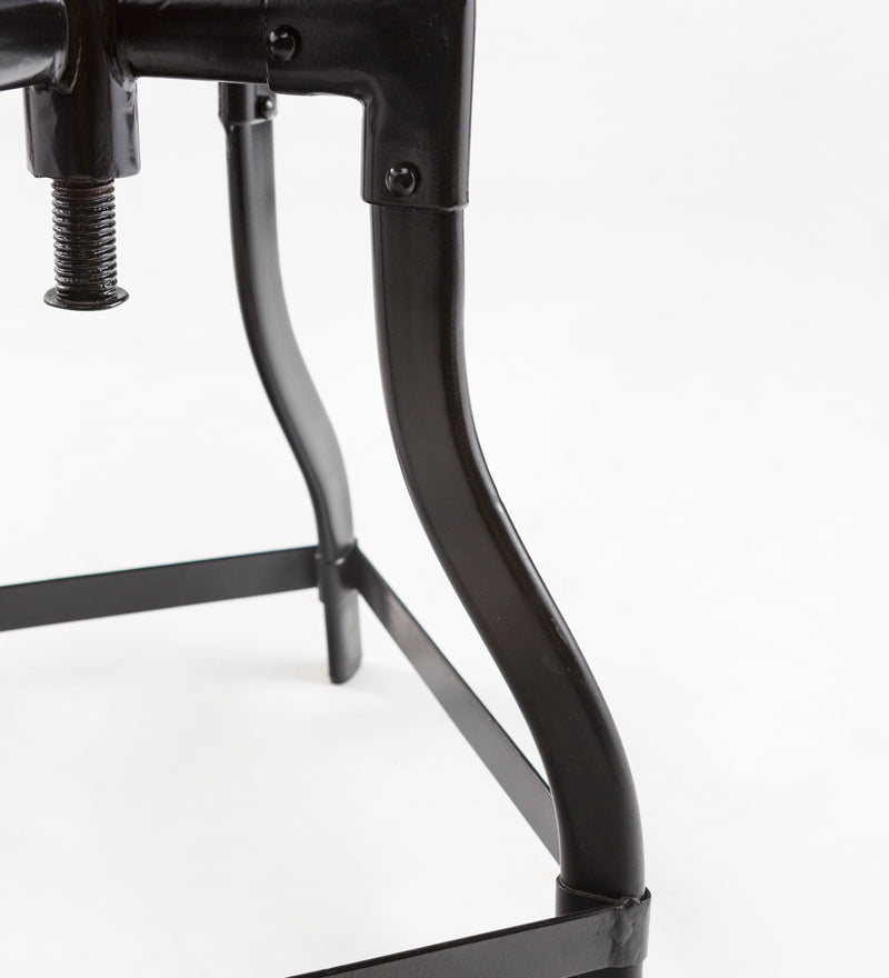 Allegheny Reclaimed Wood Adjustable Stool With Metal Base, 14"x14"x21"inches