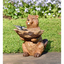 Carved Resin Beaver Birdbath,59p39