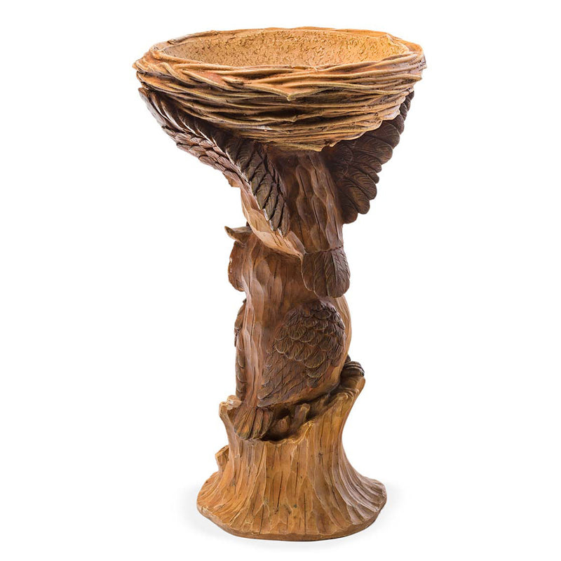 Carved Resin Owls Birdbath,59p82