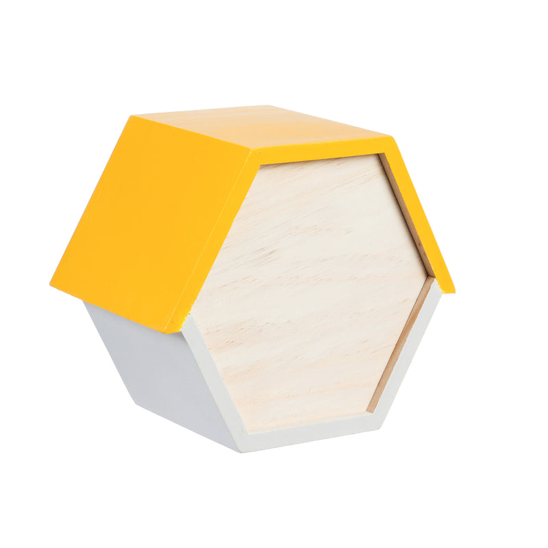 Evergreen Bird House,7.25"H Hexagonal Busy Bee House,7.68x4.33x7.28 Inches