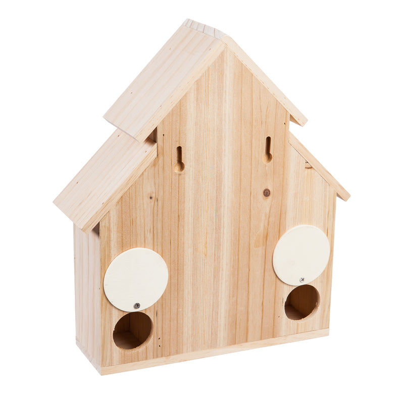 Evergreen 14.5"H Farmhouse Bee and Butterfly House, 12.6'' x 4.1'' x 14.6'' inches.