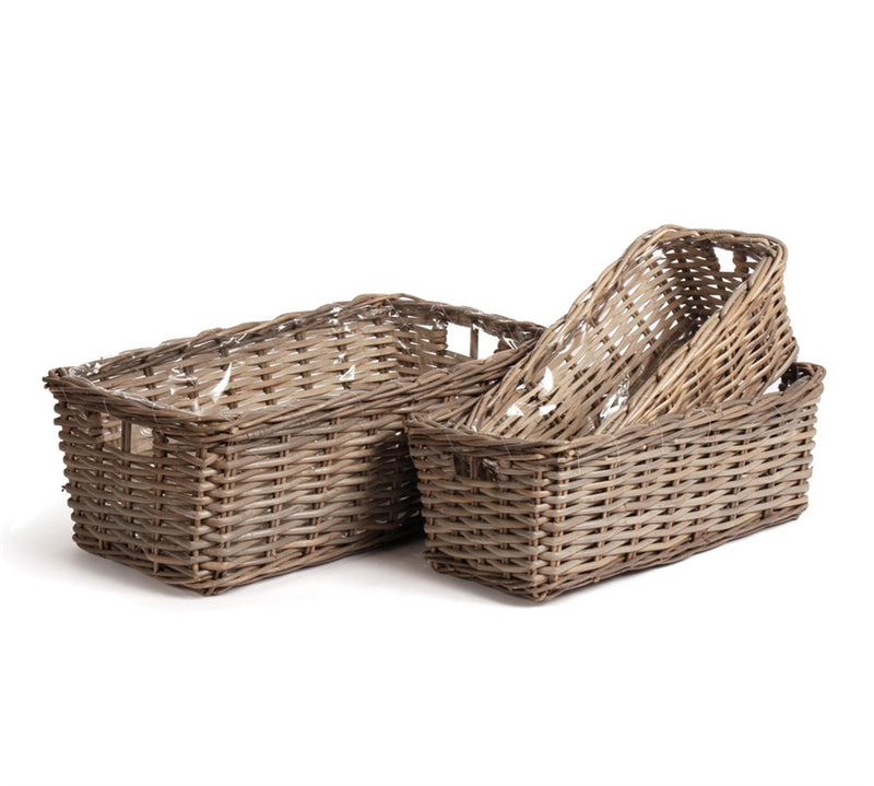 NORMANDY RECT BASKET S/3, 20x11x8, 18x9x7, 16x6.5x5.5 Inches