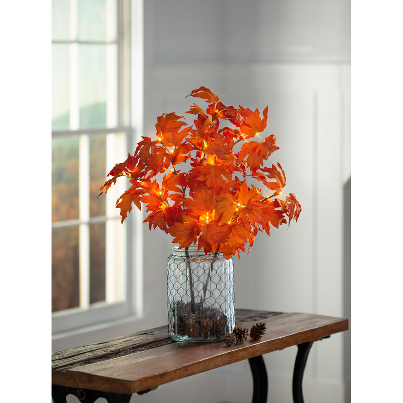 Indoor/Outdoor Lighted Maple Tree Branches, Set of 2, 10"x10"x30"inches