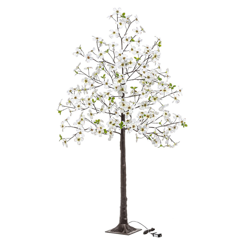 Indoor/Outdoor Electric Lighted Faux Dogwood Tree, 6' Tall, 8.7"x8.7"x72"inches
