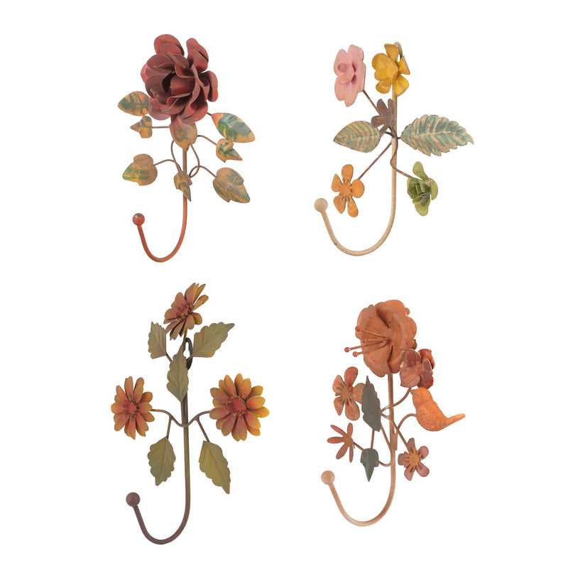 Metal Flower Hook 4 Asst,6awd509