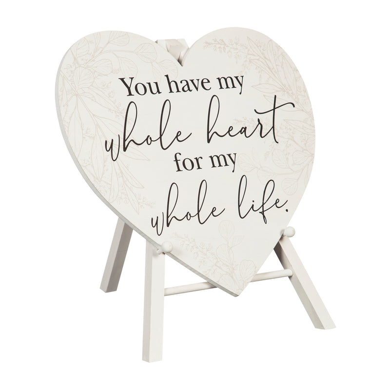 16'' x 15'' Wooden Heart with Removable Easel Back Table/Wall Décor, You have My Heart