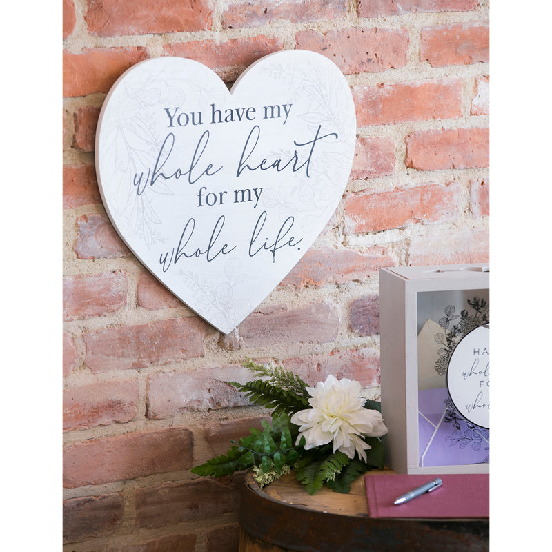 16'' x 15'' Wooden Heart with Removable Easel Back Table/Wall Décor, You have My Heart