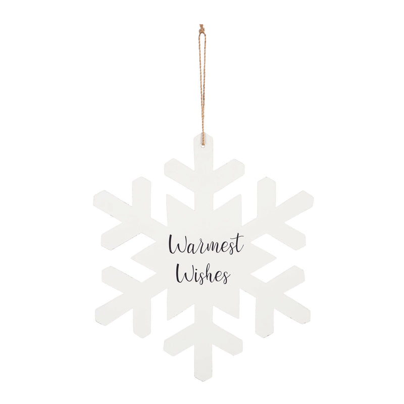 18" Wood Snowflake Wall Decor with Messaging, 3 Asst,6awd586