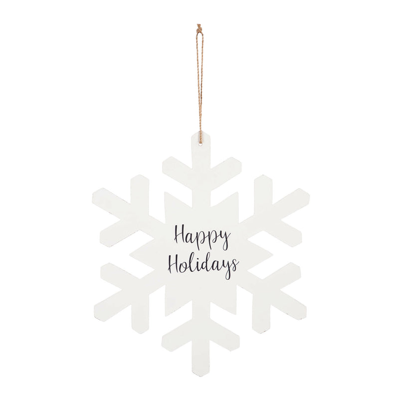 18" Wood Snowflake Wall Decor with Messaging, 3 Asst,6awd586