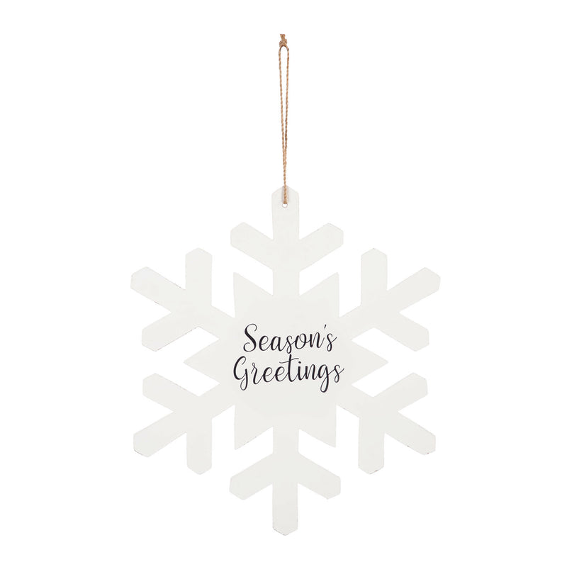 18" Wood Snowflake Wall Decor with Messaging, 3 Asst,6awd586