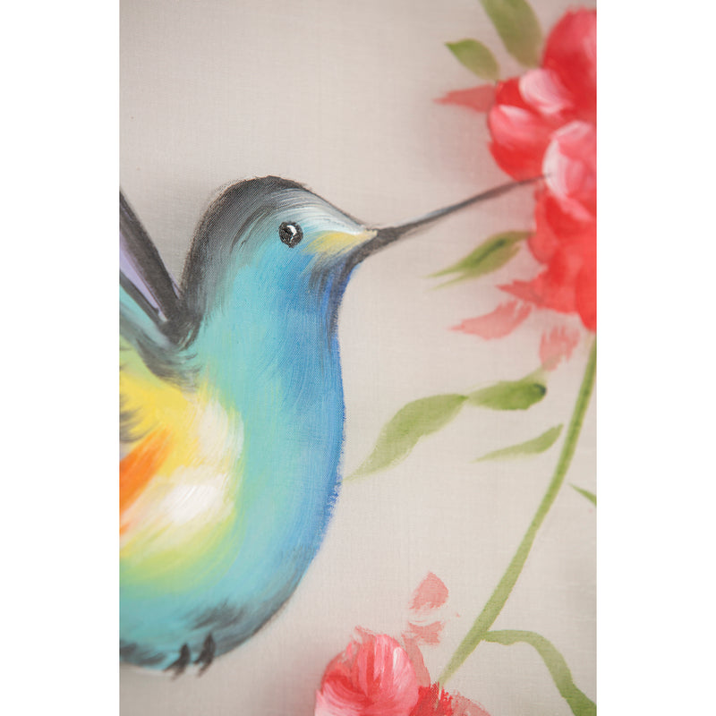 Hummingbird Hand Painted Screen Wood Frame Wall Décor, 16"W x 20"H