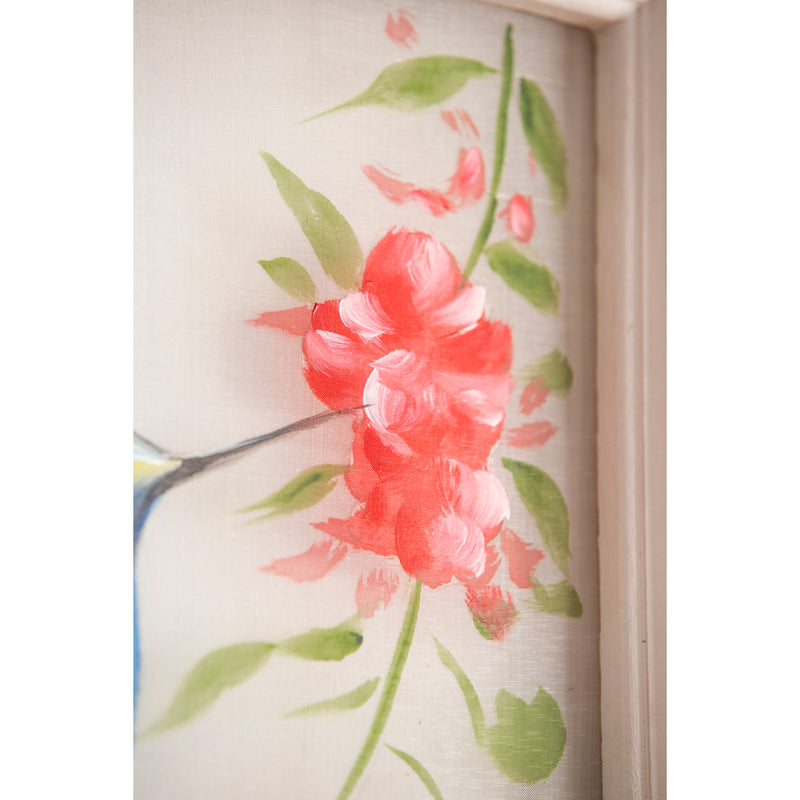 Hummingbird Hand Painted Screen Wood Frame Wall Décor, 16"W x 20"H