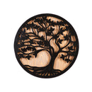 Metal and Wood Round Wall Decor Tree, 18"x1.5"x18"inches