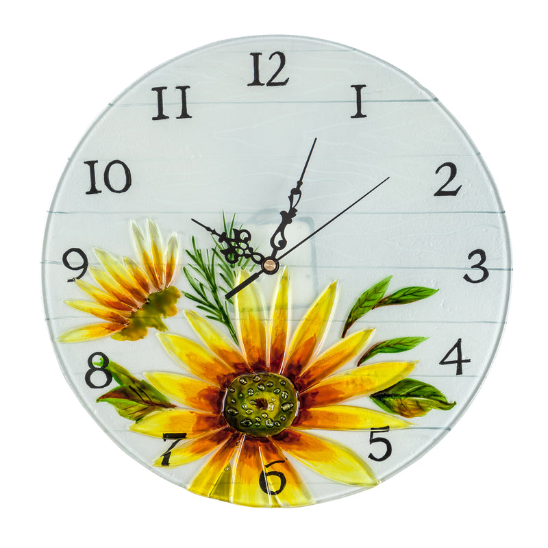 Sunflower Decorative Glass Clock,6cl152