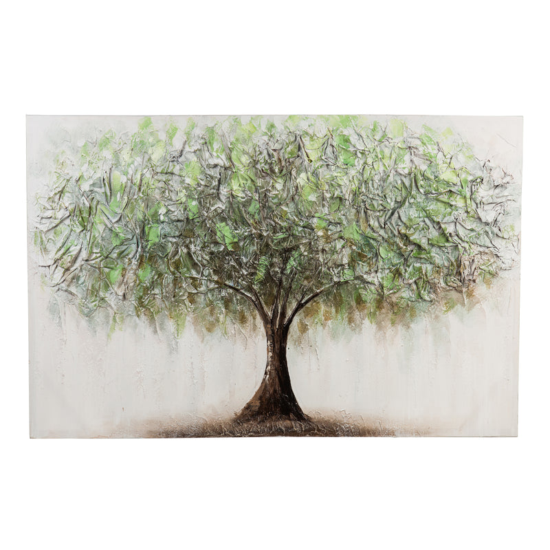Evergreen Tree of Life Hand Painted Canvas Wall Decor, 24'' x 36'' x 1.18'' inches