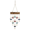 Wood and Metal Bird Garden Bell,6gb0064