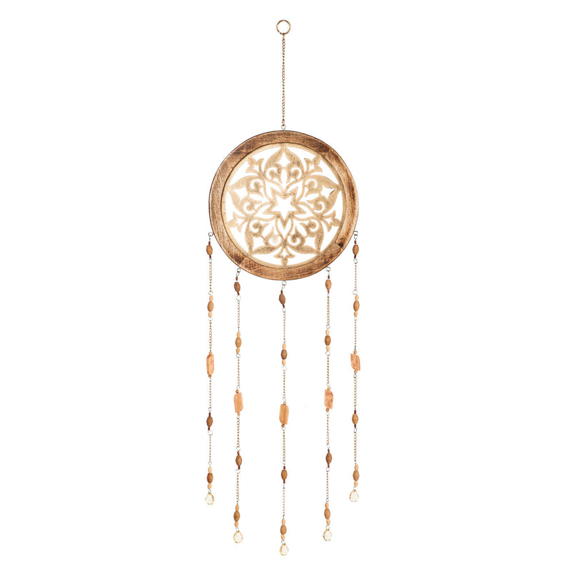 Wood and Metal Decorative Hanging Mobile, 10"x1"x36"inches