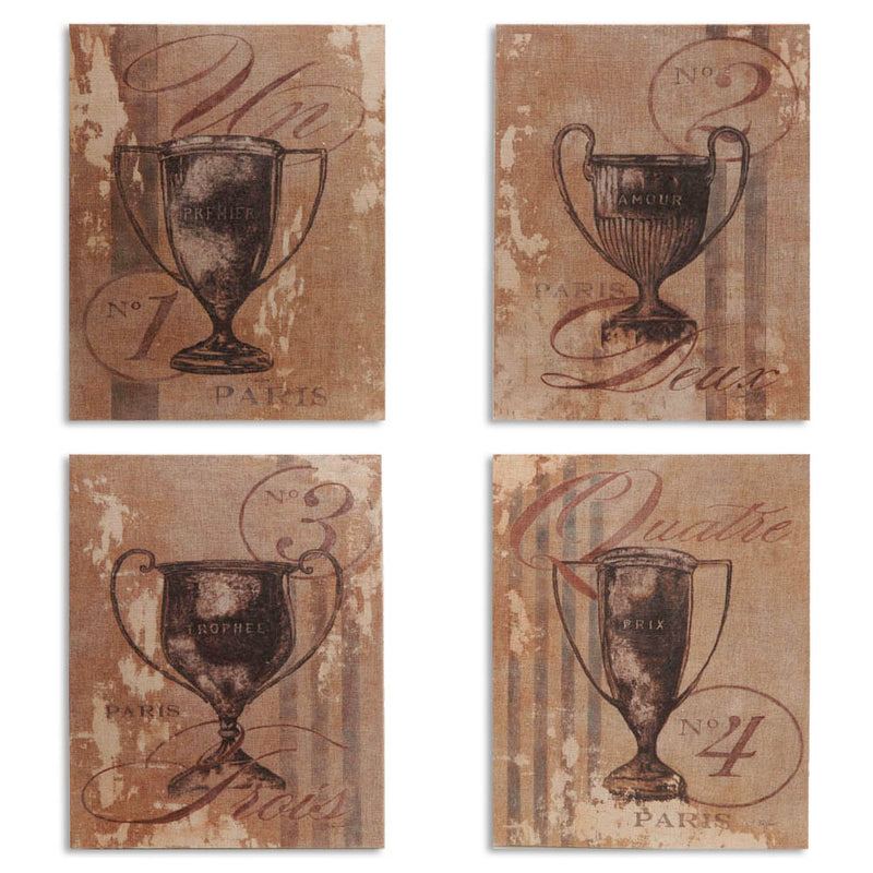Set of 4 Wall Canvas-LINEN 16x20, Paris Trophee,6lc54138