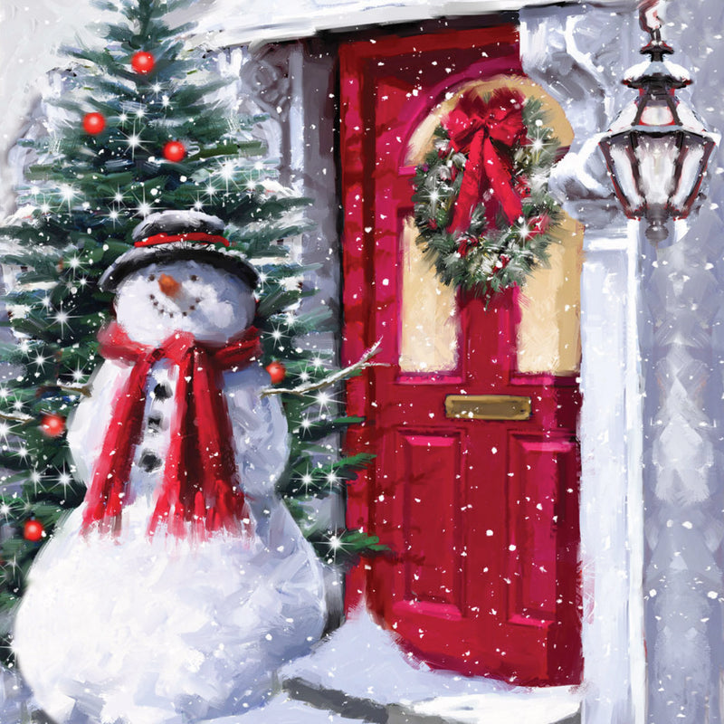 LED Canvas Wall Décor, Snowman Outside the Door,6ltc1002