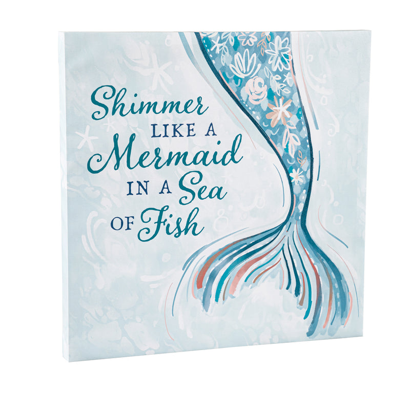 Shimmer Like a Mermaid LED Canvas, 20"x20", 20"x20"x1.5"inches