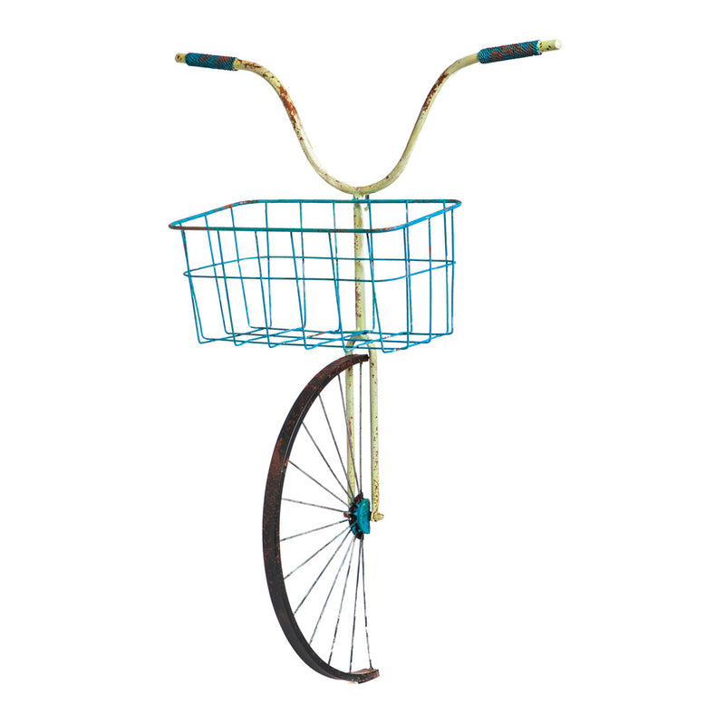 Cape Craftsman Front Basket Metal Bicycle Wall Decor and Planter, 22.1'' x 8.3'' x 30.5'' inches