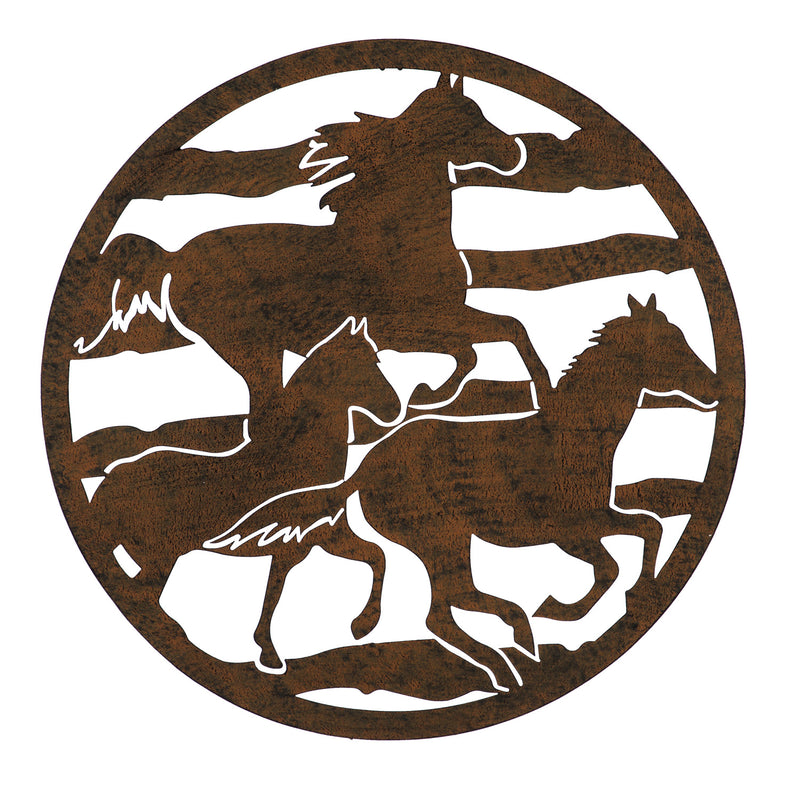 Lasercut Horses Outdoor Metal Wall Décor,6m588