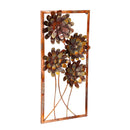 Metallic Floral Framed Outdoor Wall Decor,6m656