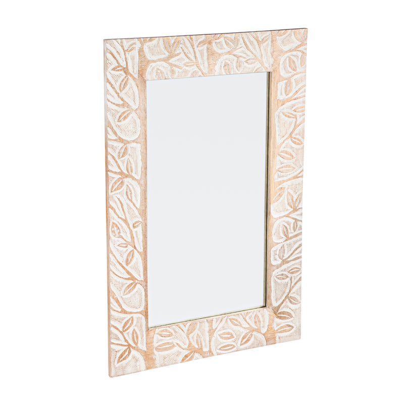 Hand Carved Mango Wood Mirror,6mrm079