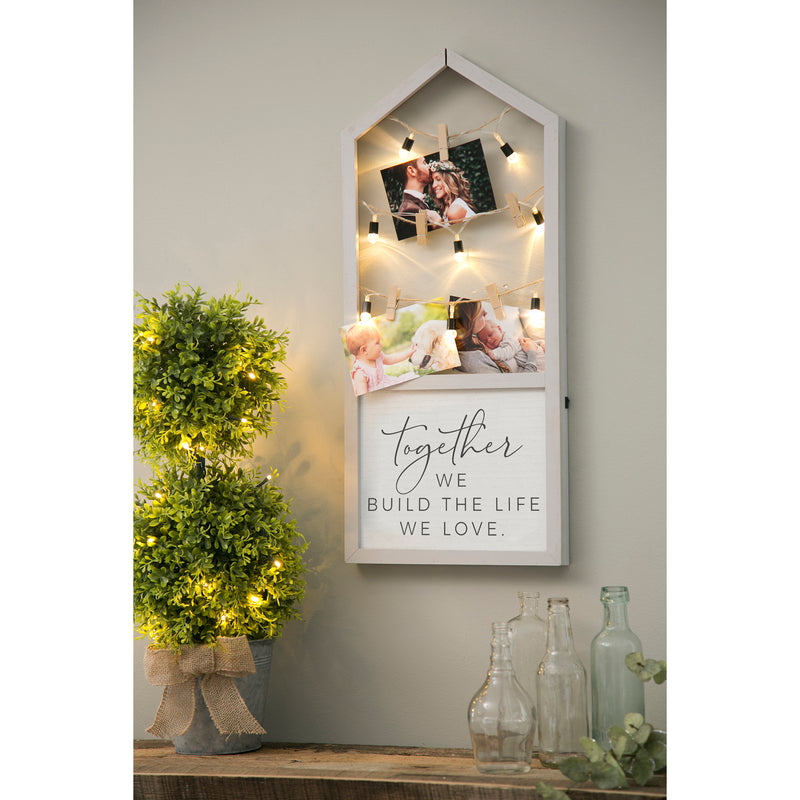 Evergreen White and Red LED Candle Holder Décor, 2 Assorted, 5'' x 5'' x 9'' inches