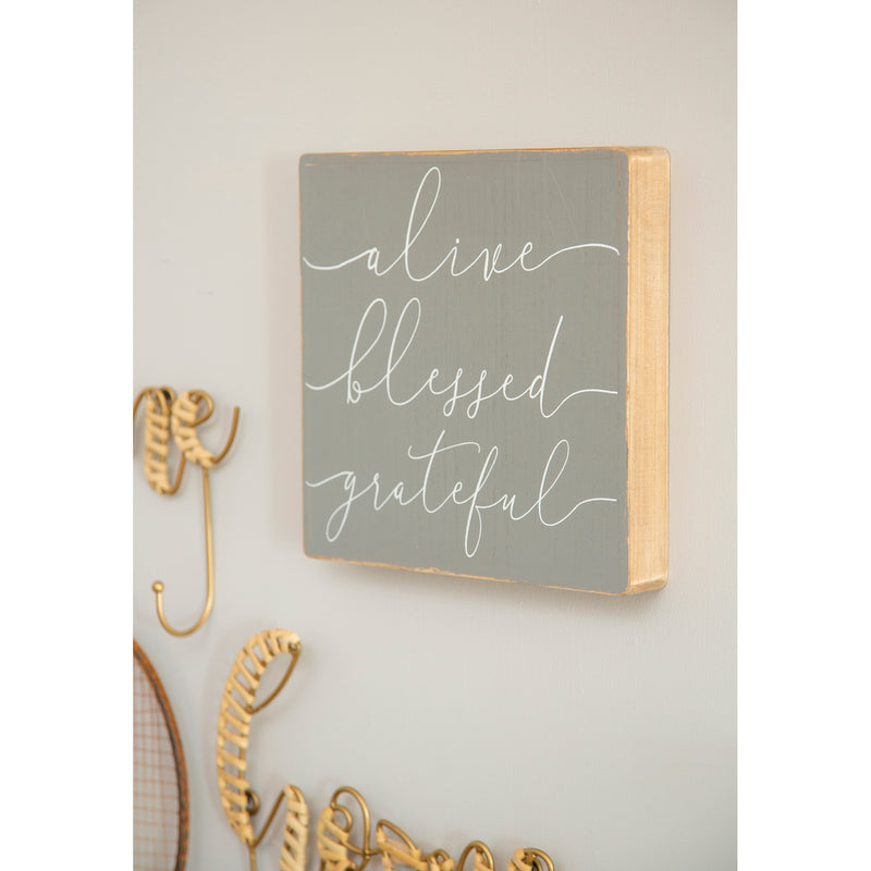 Sentiment Wall Décor, "Alive Blessed Grateful"