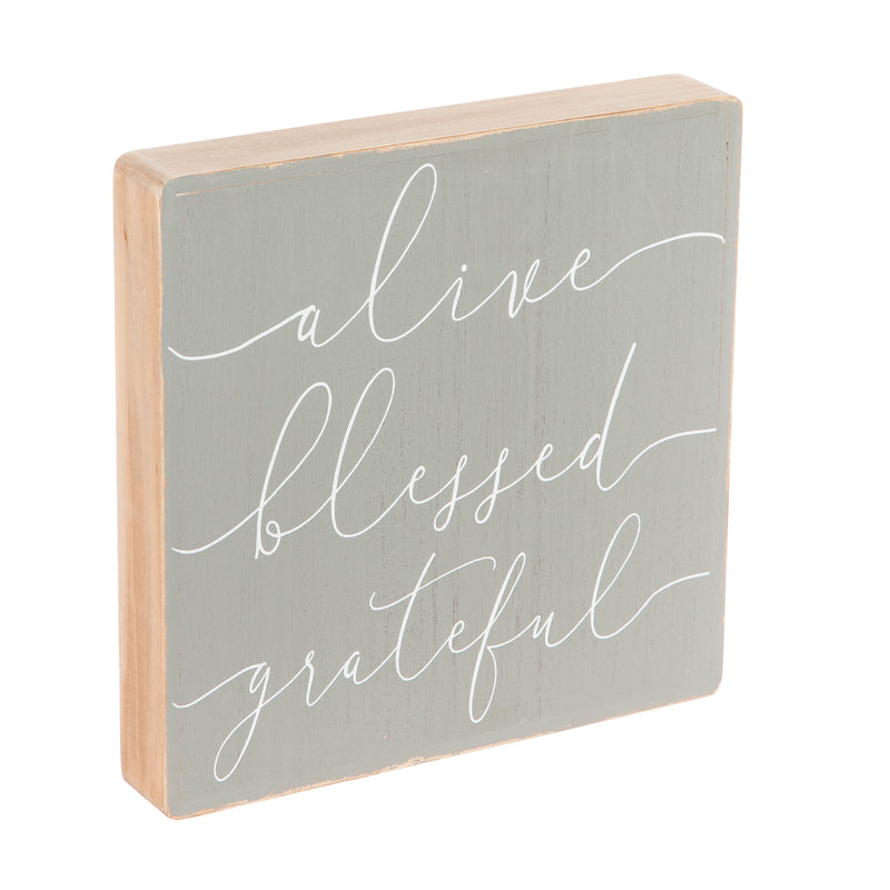 Sentiment Wall Décor, "Alive Blessed Grateful"