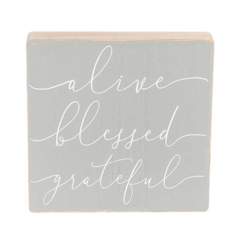 Sentiment Wall Décor, "Alive Blessed Grateful"