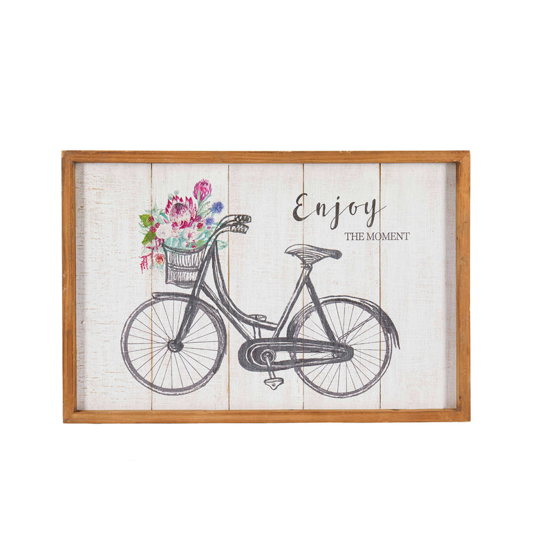 Floral Bicycle Wood Wall Décor, 15.8"x1"x23.6"inches
