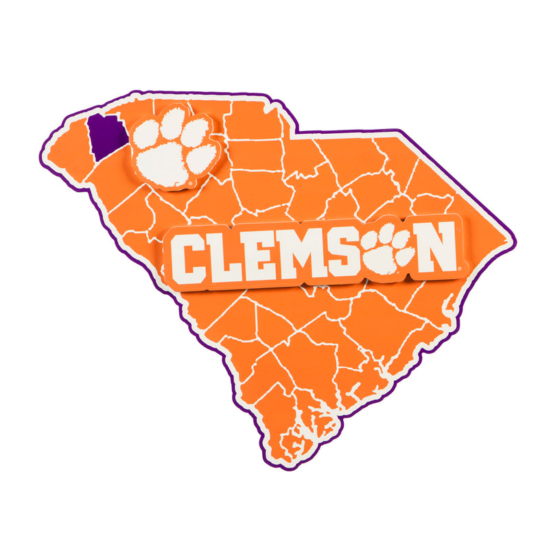 State Shape Wall Décor,, Clemson University,6ws912