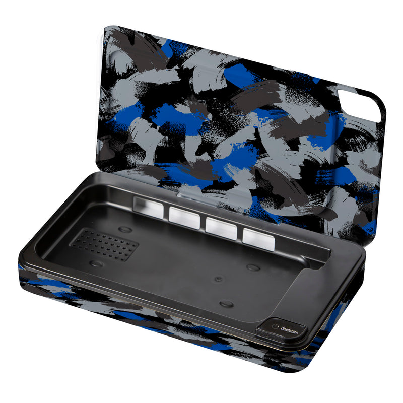 Evergreen UVC Light Sanitizer and Phone Charging Case, Blue Pattern, 9.05'' x 1.78'' x 4.72'' inches