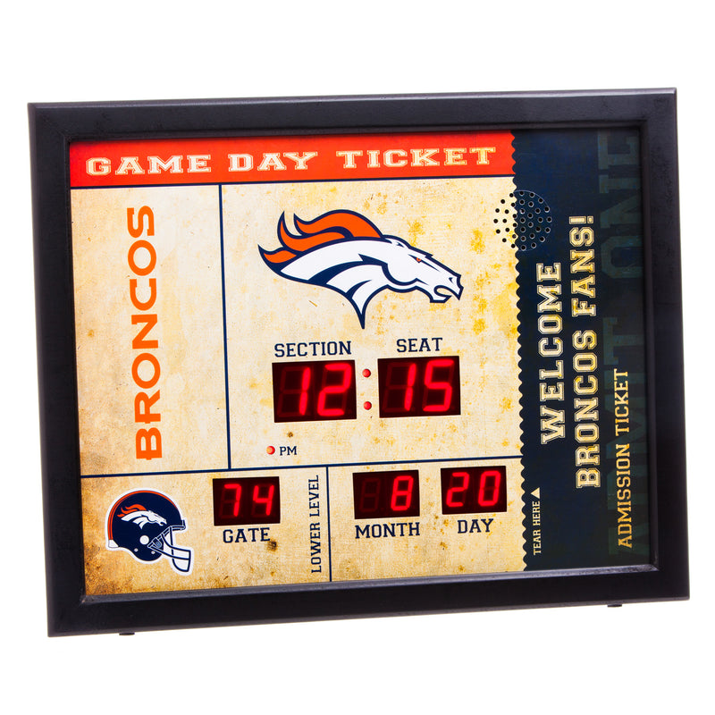 Evergreen Enterprises Bluetooth Scoreboard Wall Clock, Denver Broncos, 19.7'' x 1.75'' x 15.75'' inches
