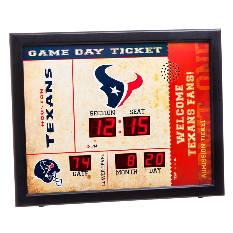 Evergreen Enterprises Bluetooth Scoreboard Wall Clock, Houston Texans, 19.7'' x 1.75'' x 15.75'' inches