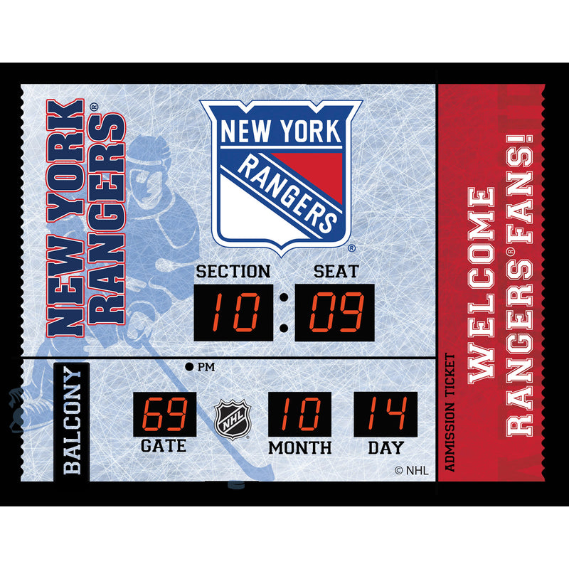Evergreen Bluetooth Scoreboard Wall Clock, New York Rangers, 19.7'' x 15.75'' x 1.75'' inches