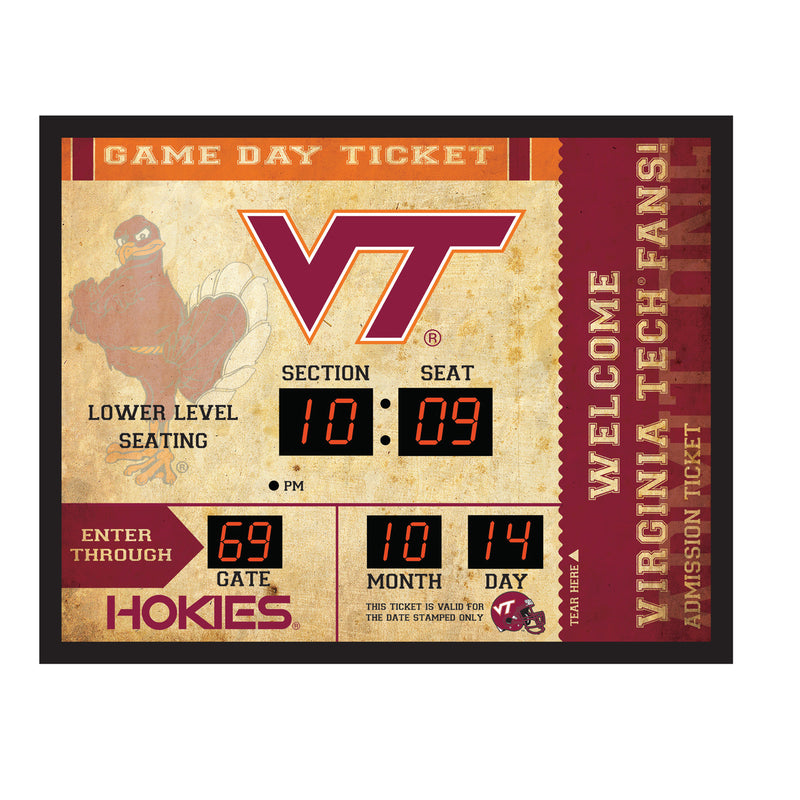 Evergreen NCAA Virginia Tech Hokies Clock14x19 Scoreboard, Team Colors, One Size