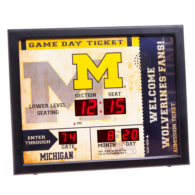 Evergreen Enterprises Bluetooth Scoreboard Wall Clock, University of Michigan, 19.7'' x 15.75'' x 1.75'' inches