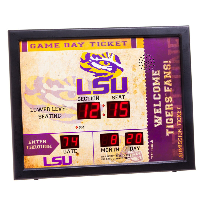 Team Sports America NCAA Bluetooth Scoreboard Wall Clock, LSU Tigers