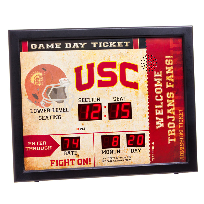 Team Sports America NCAA Bluetooth Scoreboard Wall Clock, USC Trojans