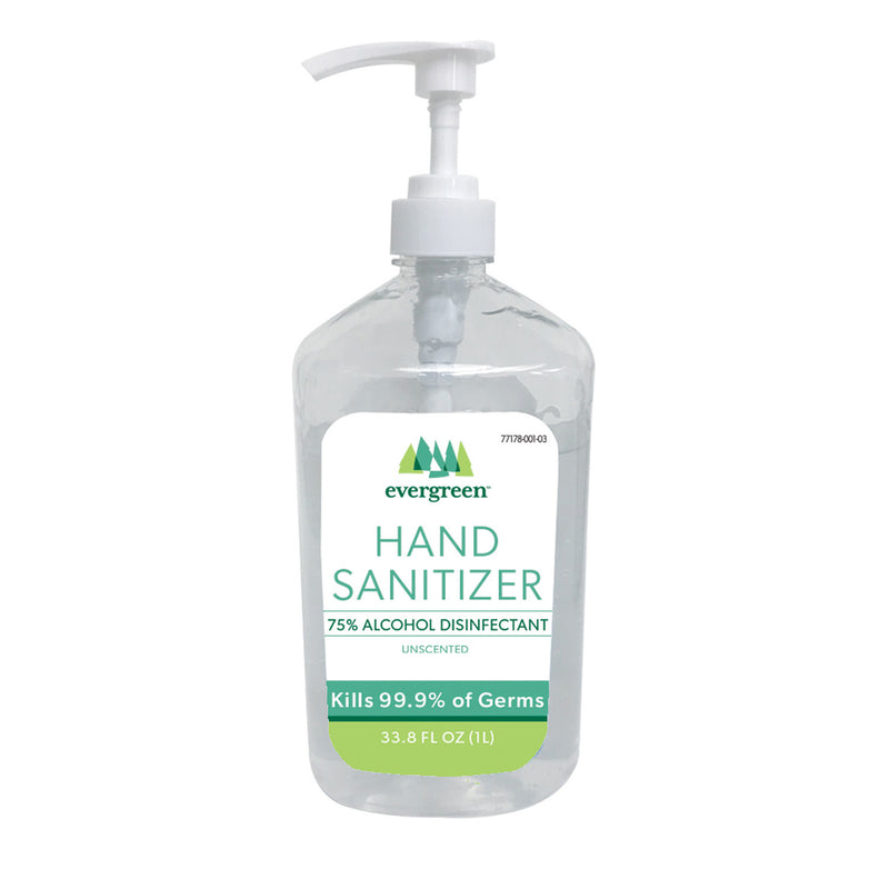 Evergreen 33 OZ Hand Sanitizer, 4.06'' x 2.95'' x 9.25'' inches