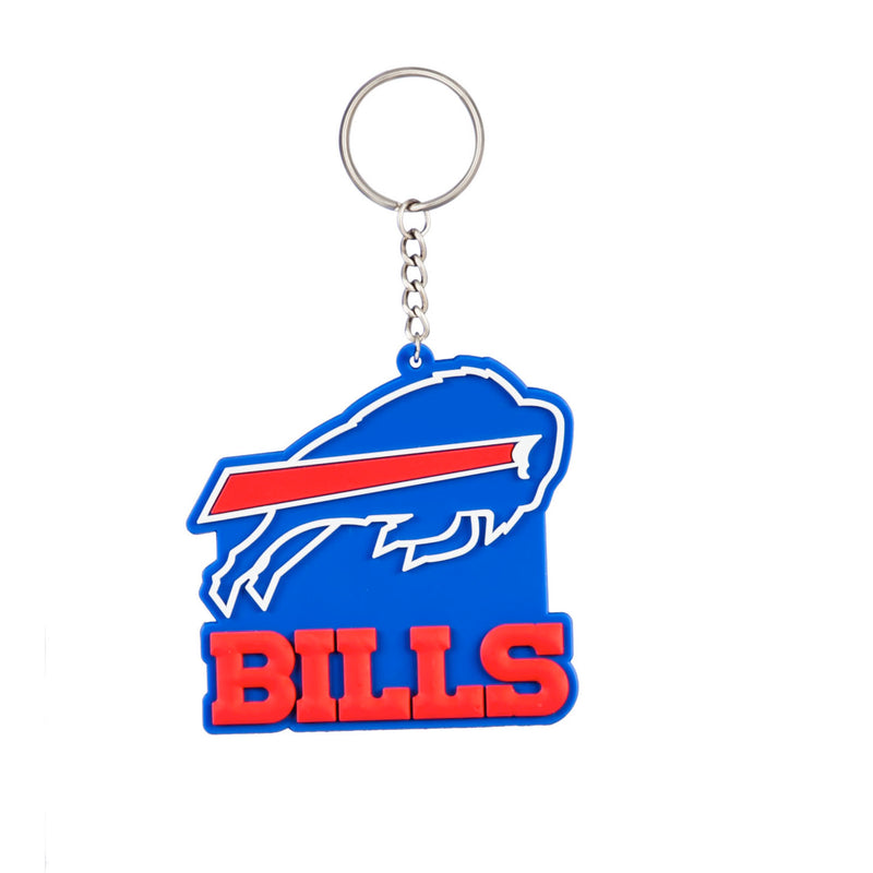 Team Sports America NFL Buffalo Bills Bold Sporty Rubber Keychain - 5" Long x 3" Wide x 0.2" High